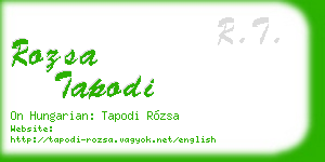 rozsa tapodi business card